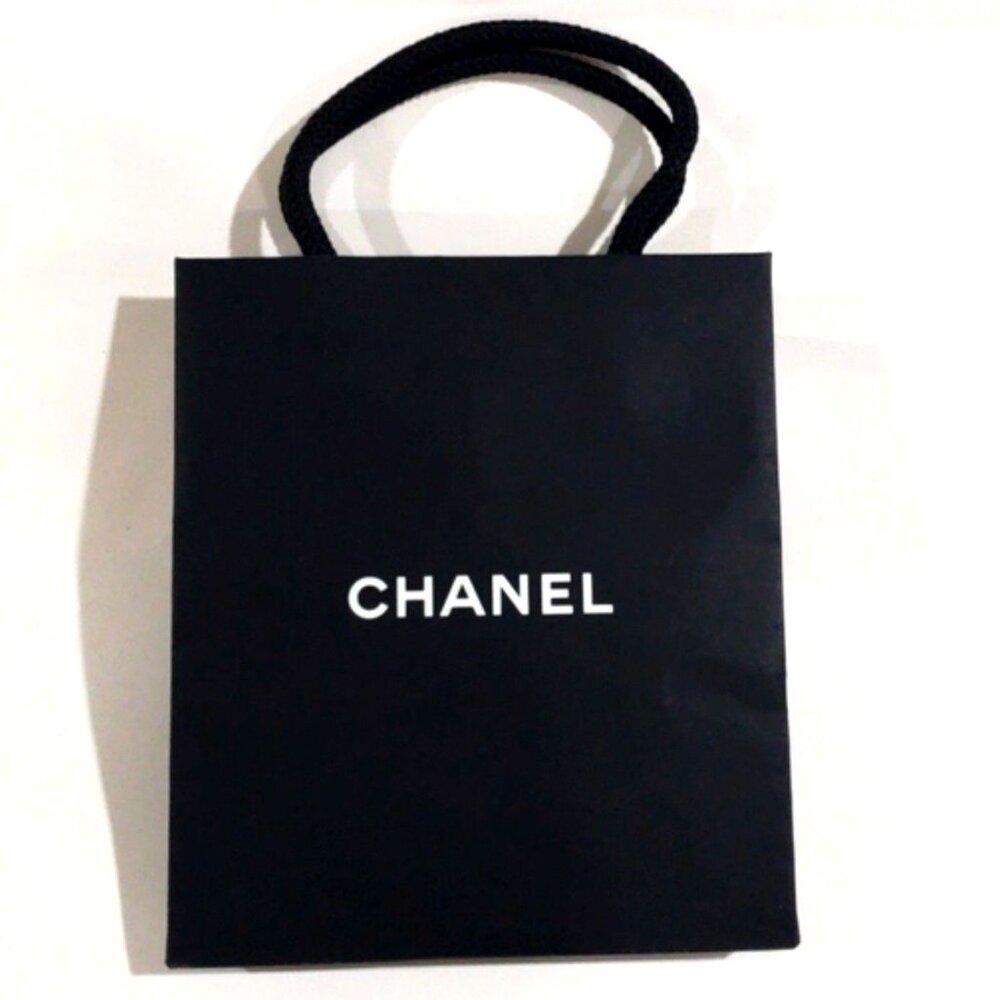 CHANEL Authentic Black Paper Shopping Bag – Luxury Designer Packaging Accessory
